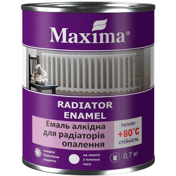Емаль алкідна для радіаторів опалення Maxima Radiator Enamel біла глянцева 0.7кг