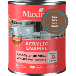 Емаль акрилова для дерева та металу Maxima Acrylic Enamel горіхова матова 0.75л