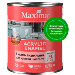 Емаль акрилова для дерева та металу Maxima Acrylic Enamel весняна трава шовковисто-матова 0.75л