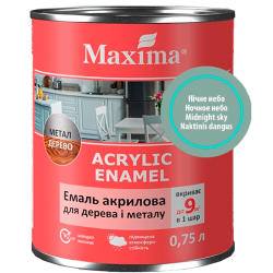 Емаль акрилова для дерева та металу Maxima Acrylic Enamel нічне небо шовковисто-матова 0.75л