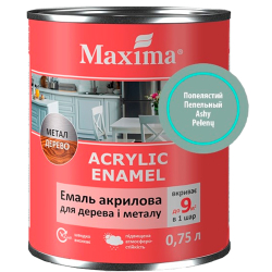 Акваемаль акрилова для дерева та металу Maxima Acrylic Enamel попеляста шовковисто-матова 0.75л