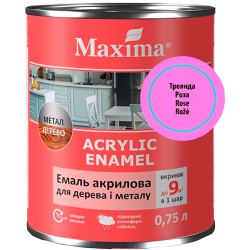 Акваемаль акрилова для дерева та металу Maxima Acrylic Enamel троянда шовковисто-матова 0.75л
