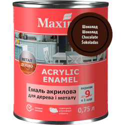 Емаль акрилова для дерева та металу Maxima Acrylic Enamel шоколадна матова 0.75л