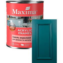 Емаль акрилова для дерева та металу Maxima Acrylic Enamel королівський зелений шовковисто-матова 0.75л