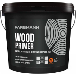 Ґрунт для зовнішніх дерев'яних поверхонь 3 в 1 Farbmann Wood Primer База EC прозорий 0.9л