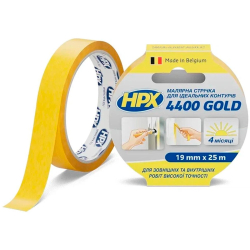Малярна стрічка HPX 4400 GOLD для ідеальних країв 100°С 19мм 25м
