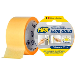 Малярна стрічка HPX 4400 GOLD для ідеальних країв 100°С 50мм 25м