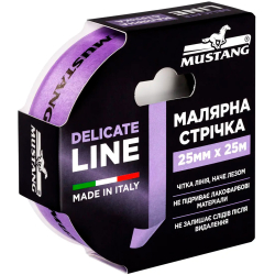 Малярна стрічка рисова делікатна MUSTANG DELICATE LINE 25мм 25м