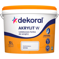 Фарба інтер’єрна матова латексна Dekoral AKRYLIT W біла 10л