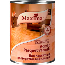 Лак паркетний поліуретан-акриловий Maxima Acrylic Parquet Varnis глянцевий База EP безбарвний 0.75л