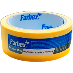 Малярна клейка стрічка на паперовій основі Farbex 24мм, 40м