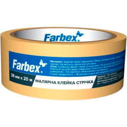 Малярна клейка стрічка на паперовій основі Farbex 38мм 20м