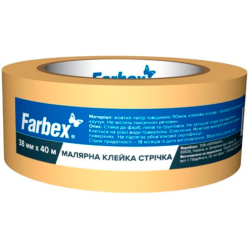 Малярна клейка стрічка на паперовій основі Farbex 38мм 40м
