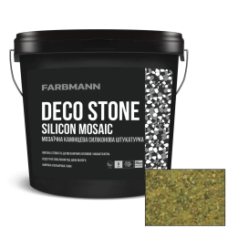 Штукатурка мозаїчна камінцева силіконова Farbmann Deco Stone Silicon Mosaic QT2 жовта 23кг