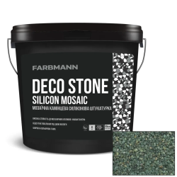 Штукатурка мозаїчна камінцева силіконова Farbmann Deco Stone Silicon Mosaic QT8 зелена 23кг