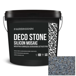 Штукатурка мозаїчна камінцева силіконова Farbmann Deco Stone Silicon Mosaic QT9 сіра 23кг