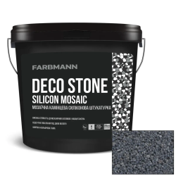 Штукатурка мозаїчна камінцева силіконова Farbmann Deco Stone Silicon Mosaic QT10 темно-сіра 23кг