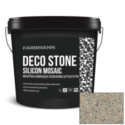 Штукатурка мозаїчна камінцева силіконова Farbmann Deco Stone Silicon Mosaic QT11 світло-сіра 23кг