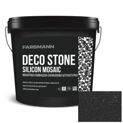 Штукатурка мозаїчна камінцева силіконова Farbmann Deco Stone Silicon Mosaic QT13 чорна 23кг
