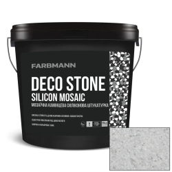 Штукатурка мозаїчна камінцева силіконова Farbmann Deco Stone Silicon Mosaic QT14 біла 23кг