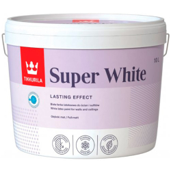 Фарба інтер'єрна акрилова латексна Tikkurila Super White глибокоматова для стін та стель біла 10л