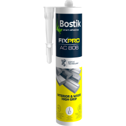 Клей акриловий BOSTIK FIXPRO INTERIOR & WOOD HIGH GRIP АС 806 білий 280 мл
