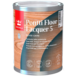 Лак для підлоги Tikkurila Pontti Floor 5 водорозчинний глибокоматовий База EP прозорий 0.9л