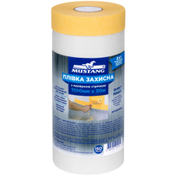 Захисна плівка з малярною стрічкою Masking Roller Mustang 15x1.1м