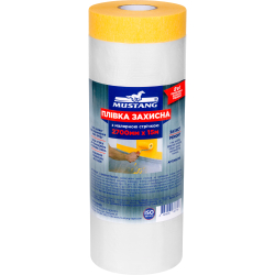 Захисна плівка з малярною стрічкою Masking Roller Mustang 15x2.7м