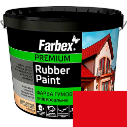 Фарба гумова універсальна Farbex Rubber Paint червона RAL 3020 1.2кг