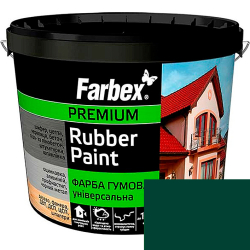 Фарба гумова універсальна Farbex Rubber Paint зелена RAL 6005 1.2кг