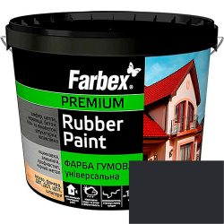 Фарба гумова універсальна Farbex Rubber Paint чорна RAL 9004 1.2кг
