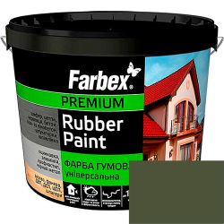 Фарба гумова універсальна Farbex Rubber Paint хакі RAL 6003 1.2кг