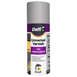Лак аерозольний акриловий Delfi Universal Vanish глянцевий База EP прозорий 400мл
