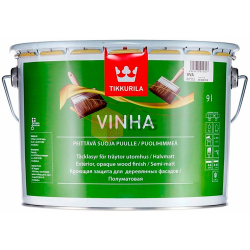 Фарба антисептична для дерев'янних фасадів TIKKURILA Vinha напівматова База VC прозора 9л