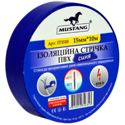 Ізоляційна стрічка ПВХ Mustang 15мм*10м синя IT1510C