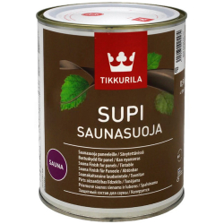 Захисний засіб для дерева акриловий TIKKURILA Supi Saunasuoja шовковисто-матова База ЕР прозорий 0.9л