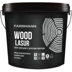 Лазурь акрилова для захисту дерев'яних поверхонь Farbmann Wood Lasur База EC прозорий 0.9л